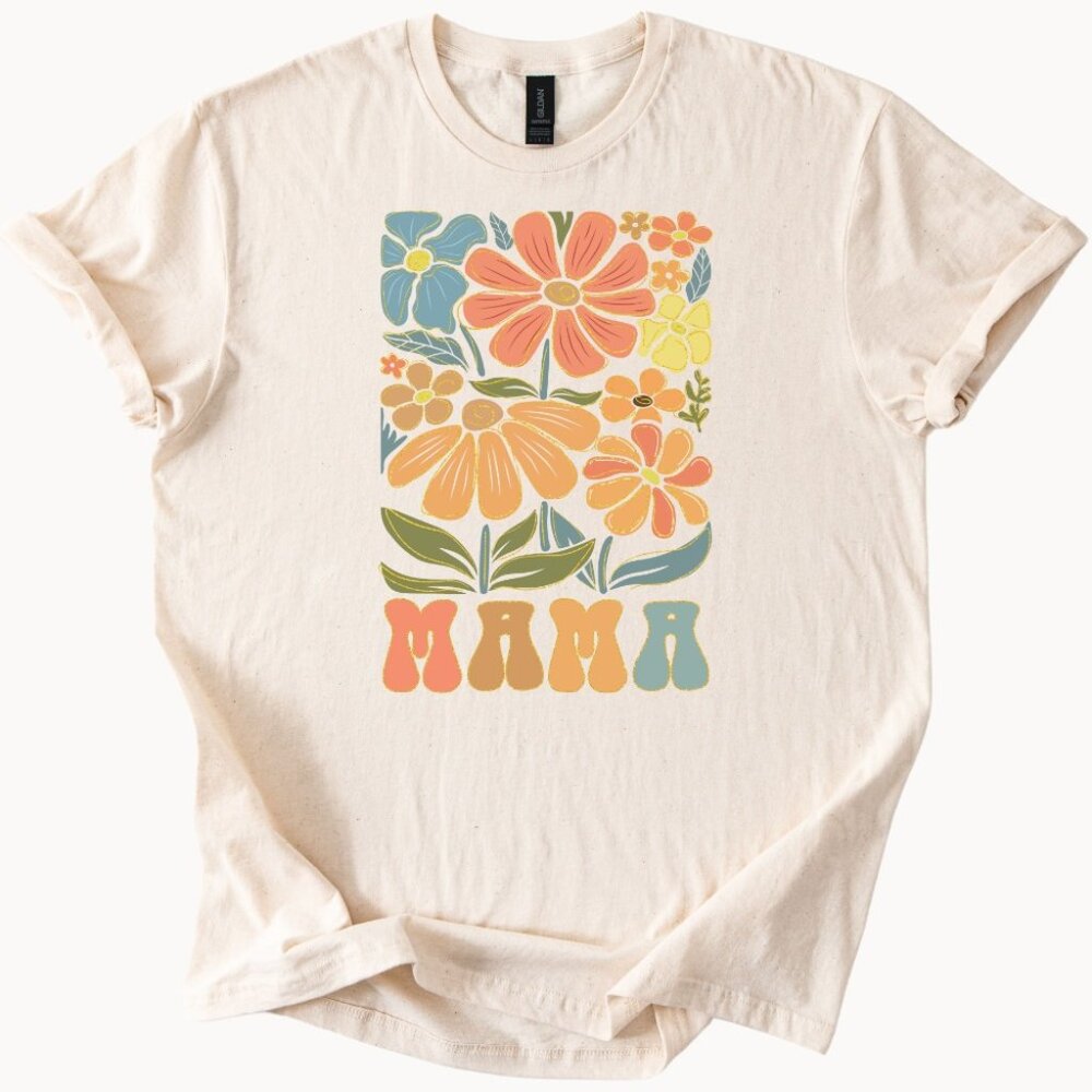 Mama Shirt Retro Floral Tshirt Mothers Day Gift Groovy Mom Shirt For her - Picture 1 of 4